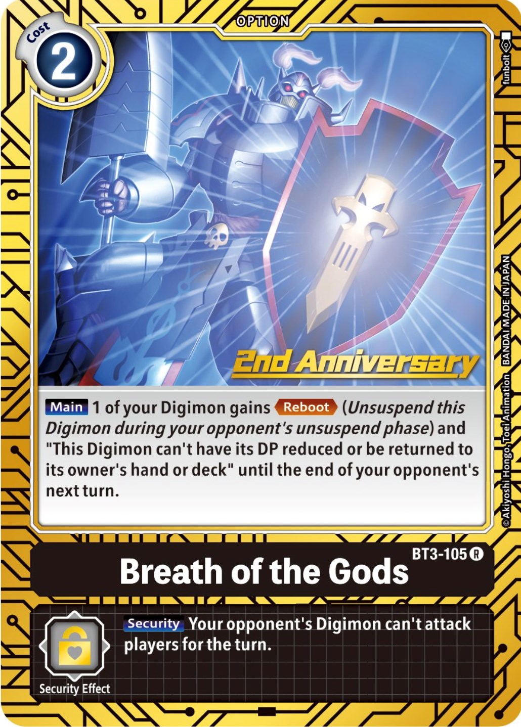 Breath of the Gods [BT3-105] (2nd Anniversary Card Set) [Release Special Booster Promos] | Shuffle n Cut Hobbies & Games