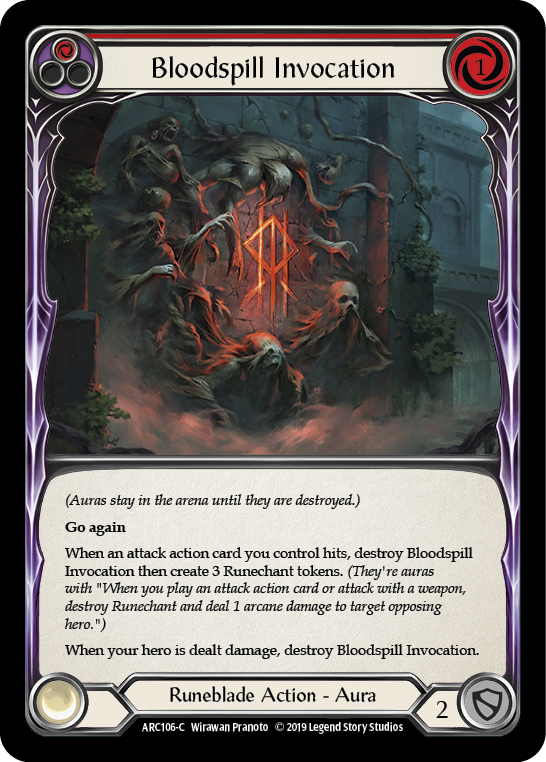 Bloodspill Invocation (Red) [ARC106-C] (Arcane Rising)  1st Edition Normal | Shuffle n Cut Hobbies & Games