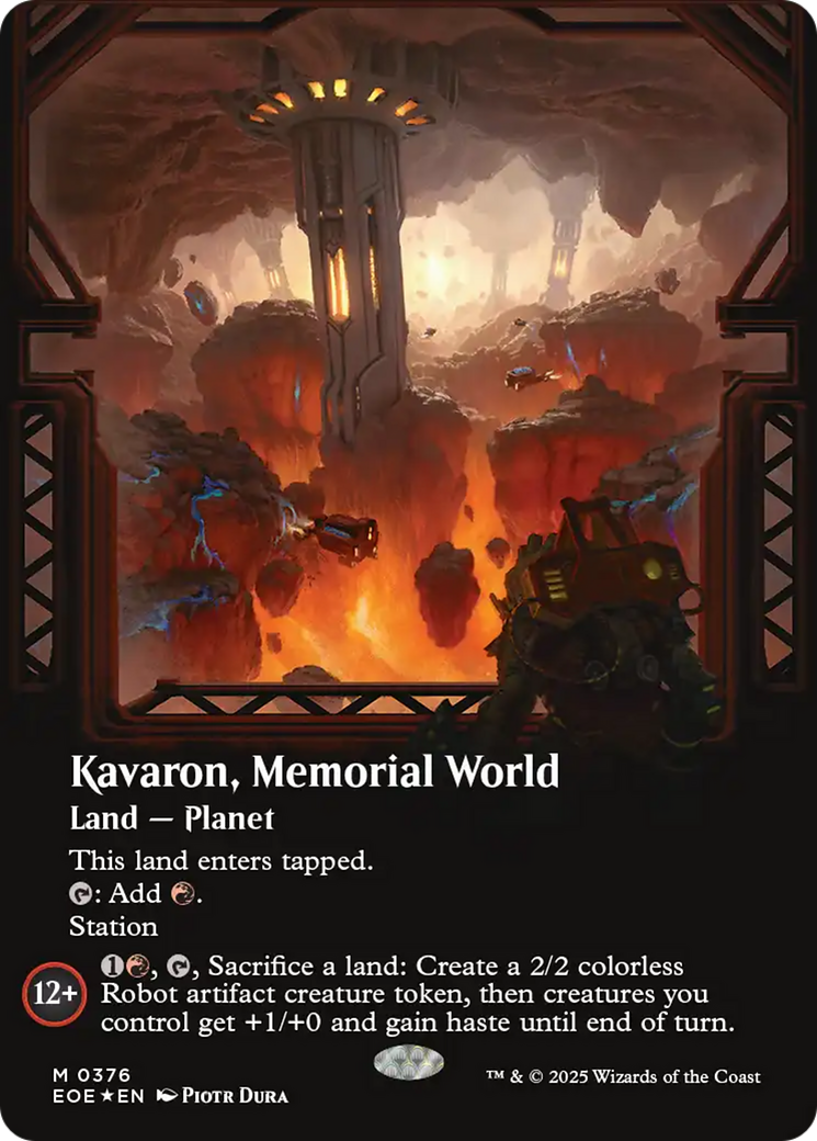 Kavaron, Memorial world (Borderless) (Galaxy Foil) [Edge of Eternities] | Shuffle n Cut Hobbies & Games
