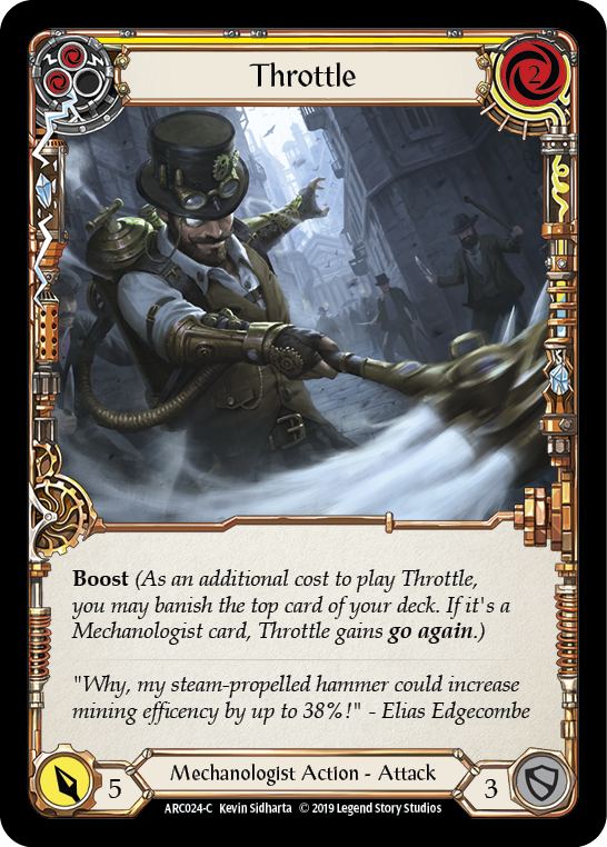 Throttle (Yellow) [ARC024-C] (Arcane Rising)  1st Edition Normal | Shuffle n Cut Hobbies & Games