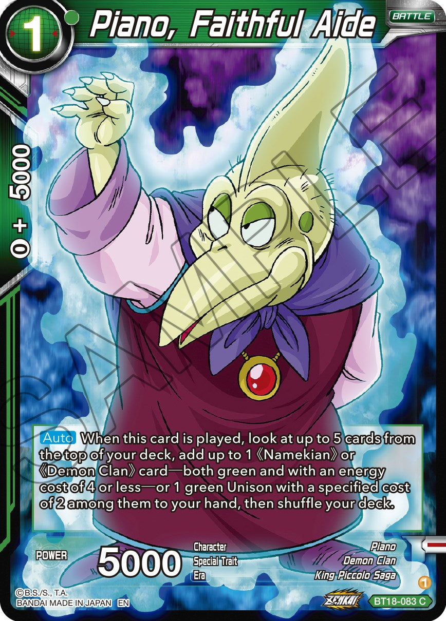 Piano, Faithful Aide (BT18-083) [Dawn of the Z-Legends] | Shuffle n Cut Hobbies & Games