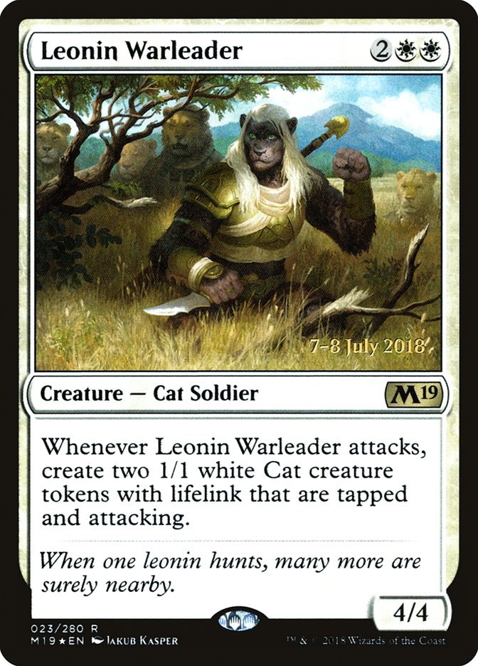 Leonin Warleader [Core Set 2019 Prerelease Promos] | Shuffle n Cut Hobbies & Games