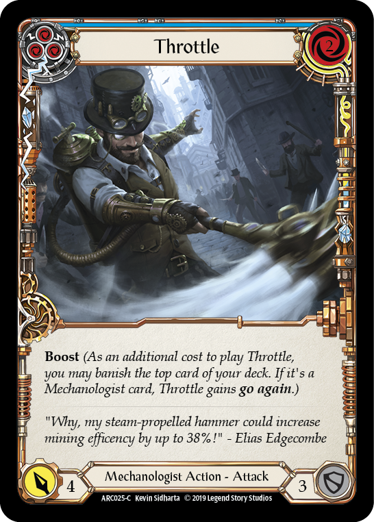 Throttle (Blue) [ARC025-C] (Arcane Rising)  1st Edition Normal | Shuffle n Cut Hobbies & Games