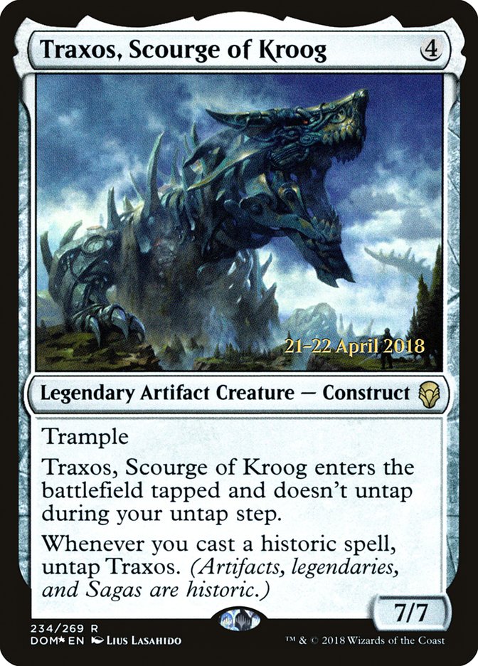 Traxos, Scourge of Kroog [Dominaria Prerelease Promos] | Shuffle n Cut Hobbies & Games