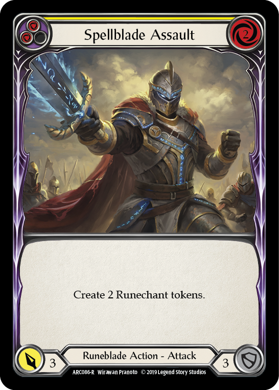 Spellblade Assault (Yellow) [ARC086-R] (Arcane Rising)  1st Edition Rainbow Foil | Shuffle n Cut Hobbies & Games