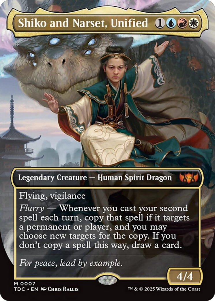 Shiko and Narset, Unified (Borderless) [Tarkir: Dragonstorm Commander] | Shuffle n Cut Hobbies & Games