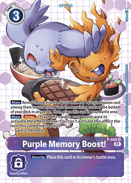 Purple Memory Boost! [P-040] (Box Promotion Pack - Next Adventure) [Promotional Cards] | Shuffle n Cut Hobbies & Games