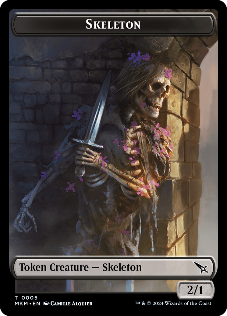 Skeleton Token [Murders at Karlov Manor Tokens] | Shuffle n Cut Hobbies & Games