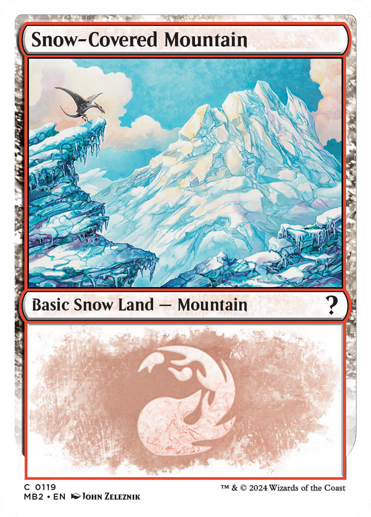 Snow-Covered Mountain (White Border) [Mystery Booster 2] | Shuffle n Cut Hobbies & Games