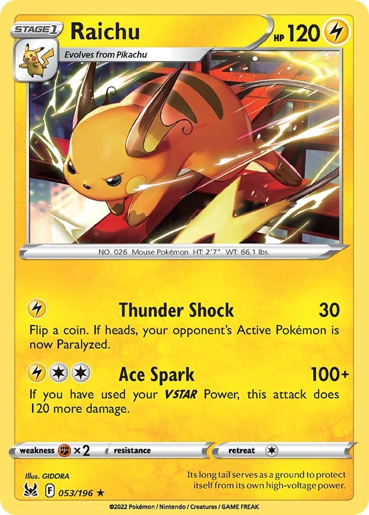 Raichu (053/196) [Sword & Shield: Lost Origin] | Shuffle n Cut Hobbies & Games