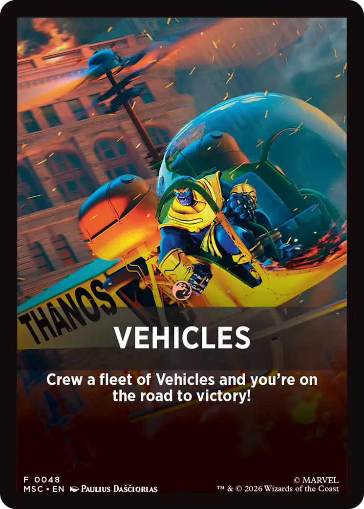 Vehicles Theme Card [Marvel Super Heroes Commander] | Shuffle n Cut Hobbies & Games