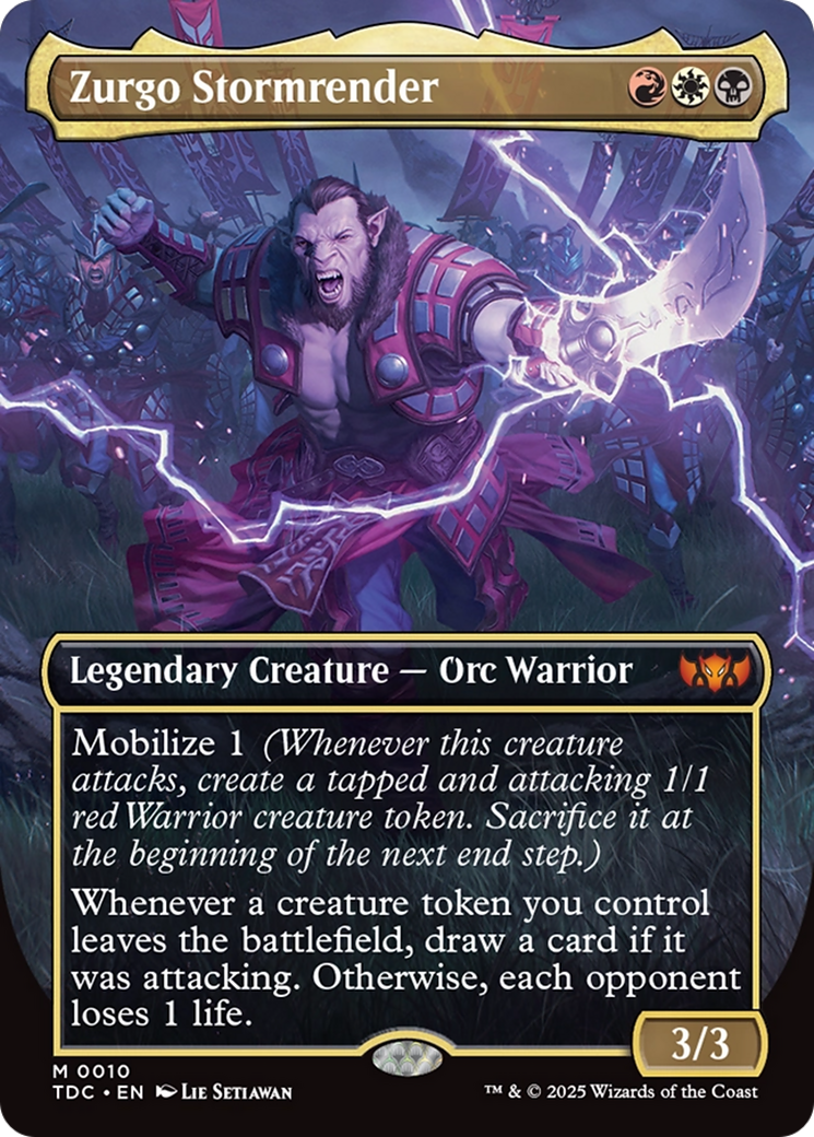 Zurgo Stormrender (Borderless) [Tarkir: Dragonstorm Commander] | Shuffle n Cut Hobbies & Games