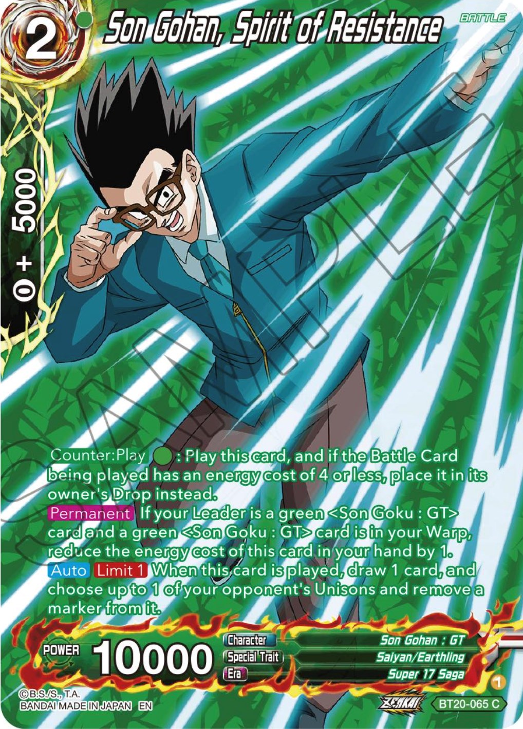 Son Gohan, Spirit of Resistance (Silver Foil) (BT20-065) [Power Absorbed] | Shuffle n Cut Hobbies & Games