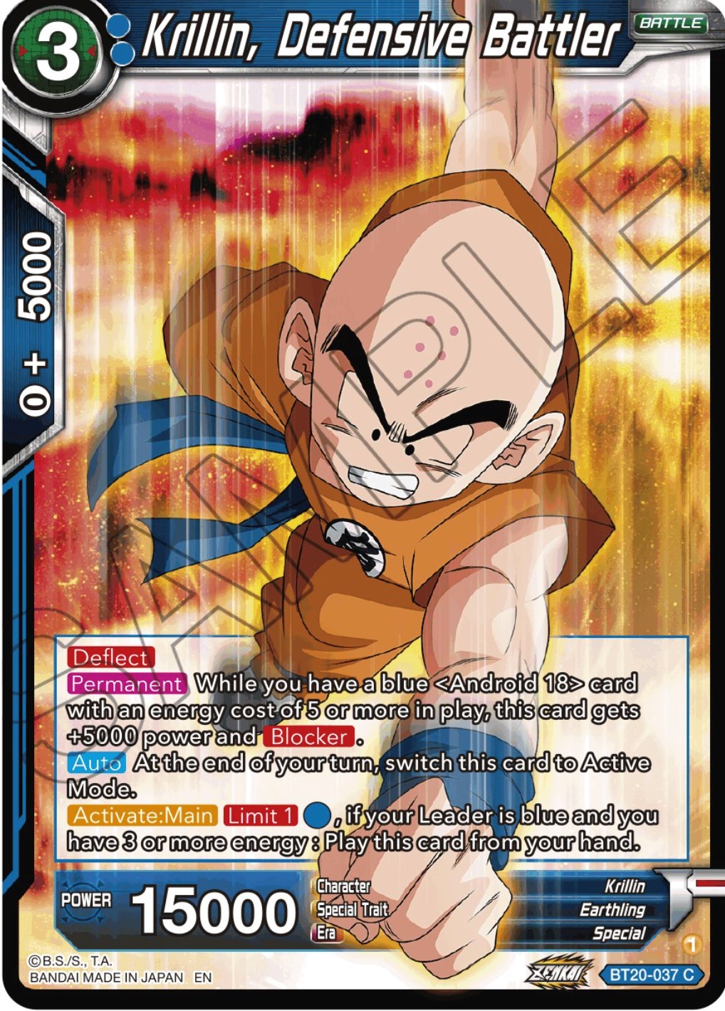 Krillin, Defensive Battler (BT20-037) [Power Absorbed] | Shuffle n Cut Hobbies & Games