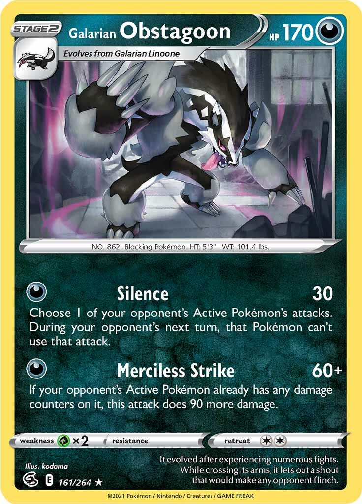 Galarian Obstagoon (161/264) [Sword & Shield: Fusion Strike] | Shuffle n Cut Hobbies & Games