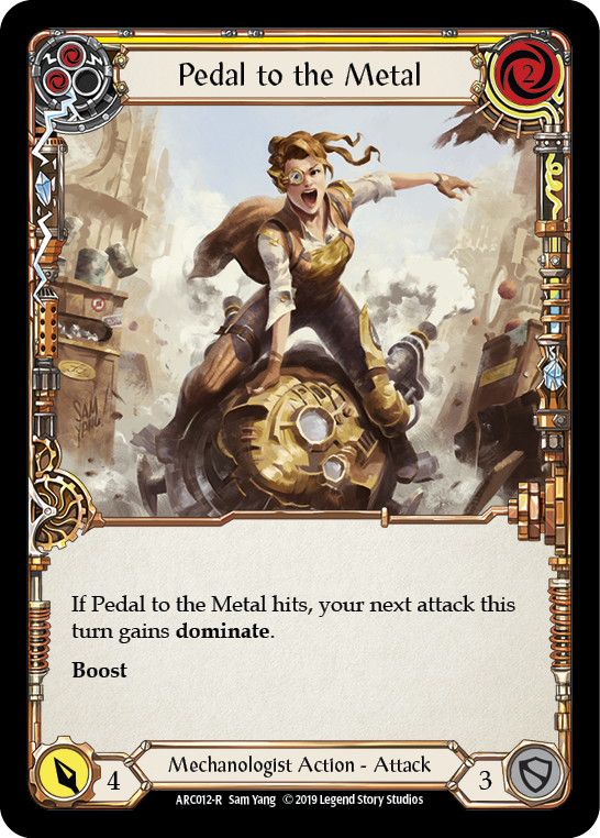 Pedal to the Metal (Yellow) [ARC012-R] (Arcane Rising)  1st Edition Rainbow Foil | Shuffle n Cut Hobbies & Games
