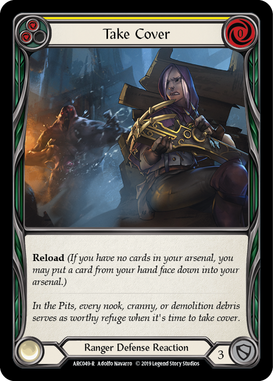 Take Cover (Yellow) [ARC049-R] (Arcane Rising)  1st Edition Rainbow Foil | Shuffle n Cut Hobbies & Games