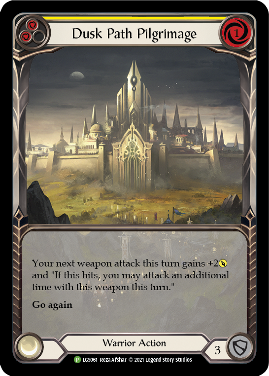 Dusk Path Pilgrimage (Yellow) [LGS061] (Promo)  Rainbow Foil | Shuffle n Cut Hobbies & Games