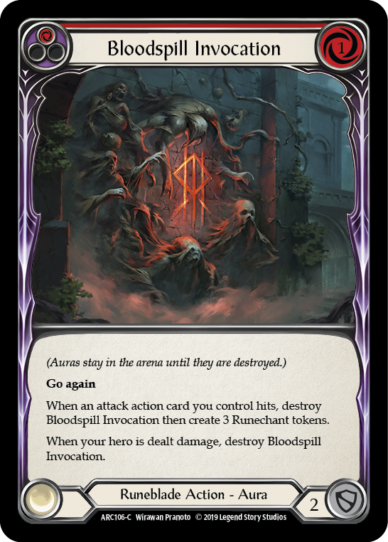Bloodspill Invocation (Red) [ARC106-C] (Arcane Rising)  1st Edition Rainbow Foil | Shuffle n Cut Hobbies & Games