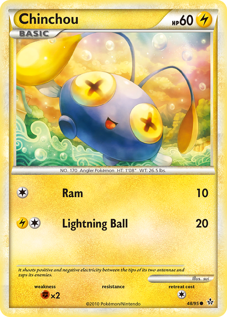 Chinchou (48/95) [HeartGold & SoulSilver: Unleashed] | Shuffle n Cut Hobbies & Games
