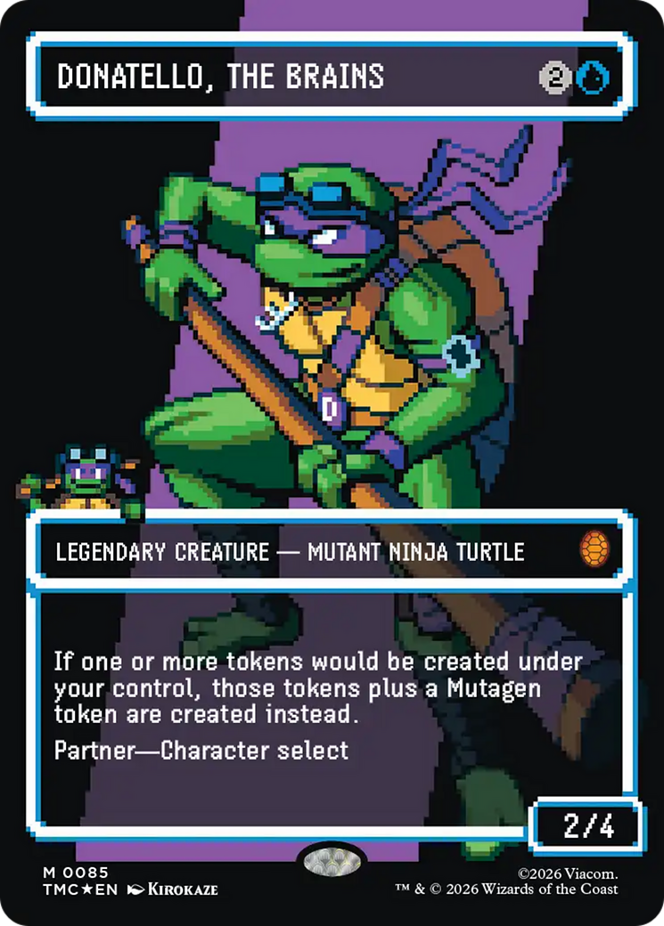 Donatello, the Brains (0085) (Borderless) (Surge Foil) [Teenage Mutant Ninja Turtles Commander] | Shuffle n Cut Hobbies & Games