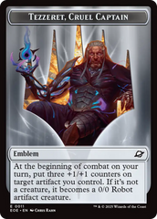 Robot // Emblem - Tezzeret, Cruel Captain Double-Sided Token [Edge of Eternities Tokens] | Shuffle n Cut Hobbies & Games