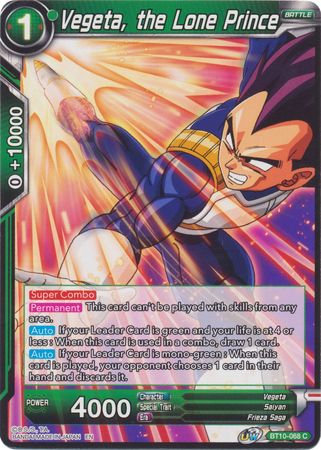 Vegeta, the Lone Prince (BT10-068) [Rise of the Unison Warrior 2nd Edition] | Shuffle n Cut Hobbies & Games