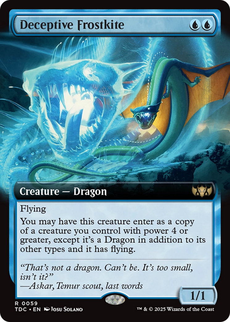 Deceptive Frostkite (Extended Art) [Tarkir: Dragonstorm Commander] | Shuffle n Cut Hobbies & Games