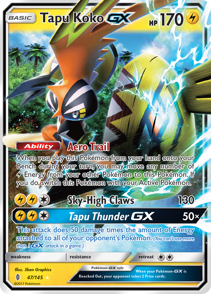 Tapu Koko GX (47/145) [Sun & Moon: Guardians Rising] | Shuffle n Cut Hobbies & Games