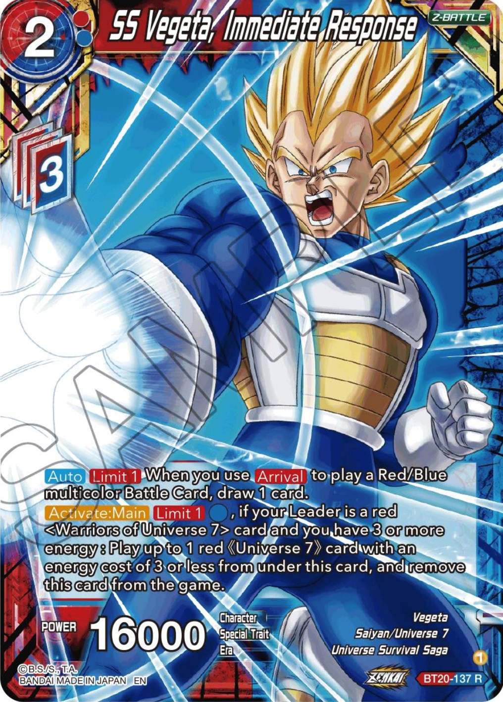 SS Vegeta, Immediate Response (BT20-137) [Power Absorbed] | Shuffle n Cut Hobbies & Games