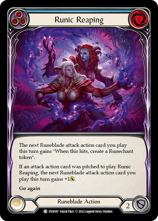Runic Reaping (Blue) [DYN187] (Dynasty)  Rainbow Foil | Shuffle n Cut Hobbies & Games