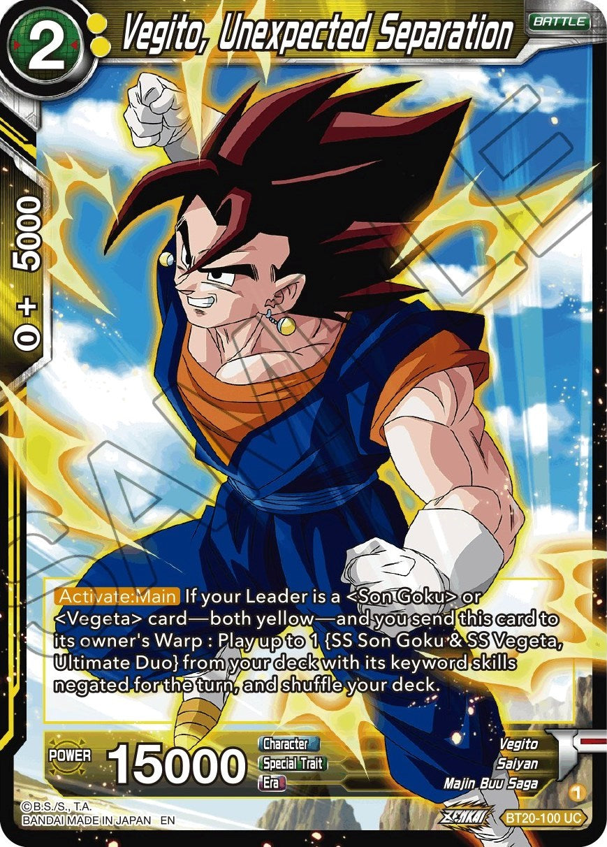Vegito, Unexpected Separation (BT20-100) [Power Absorbed] | Shuffle n Cut Hobbies & Games