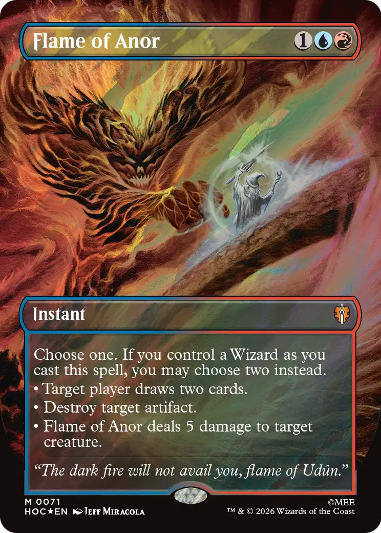 Flame of Anor (Borderless) (Surge Foil) [The Hobbit: Eternal-Legal] | Shuffle n Cut Hobbies & Games