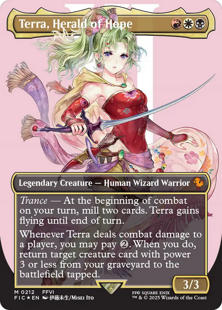 Terra, Herald of Hope (Borderless) (Surge Foil) [FINAL FANTASY Commander] | Shuffle n Cut Hobbies & Games