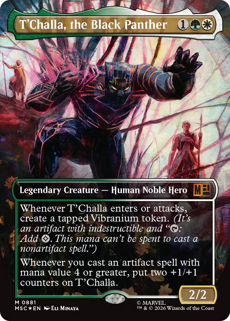 T'Challa, the Black Panther (Borderless) (Surge Foil) [Marvel Super Heroes Commander] | Shuffle n Cut Hobbies & Games