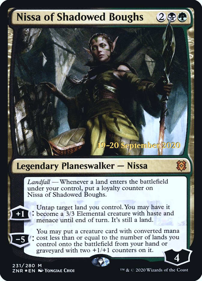 Nissa of Shadowed Boughs [Zendikar Rising Prerelease Promos] | Shuffle n Cut Hobbies & Games