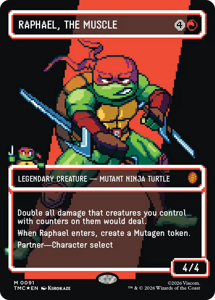 Raphael, the Muscle (0091) (Borderless) (Surge Foil) [Teenage Mutant Ninja Turtles Commander] | Shuffle n Cut Hobbies & Games