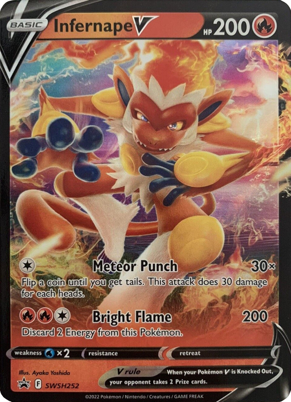 Infernape V (SWSH252) (Jumbo Card) [Sword & Shield: Black Star Promos] | Shuffle n Cut Hobbies & Games
