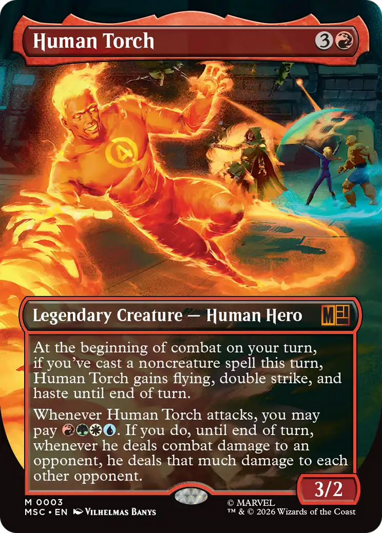 Human Torch (Borderless) [Marvel Super Heroes Commander] | Shuffle n Cut Hobbies & Games