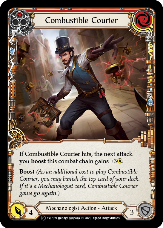 Combustible Courier (Red) (Rainbow Foil) [CRU109-RF] Unlimited Rainbow Foil | Shuffle n Cut Hobbies & Games