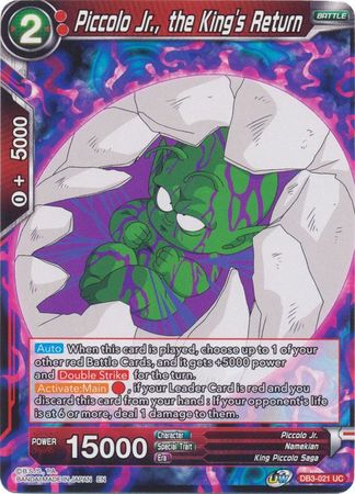 Piccolo Jr., the King's Return [DB3-021] | Shuffle n Cut Hobbies & Games