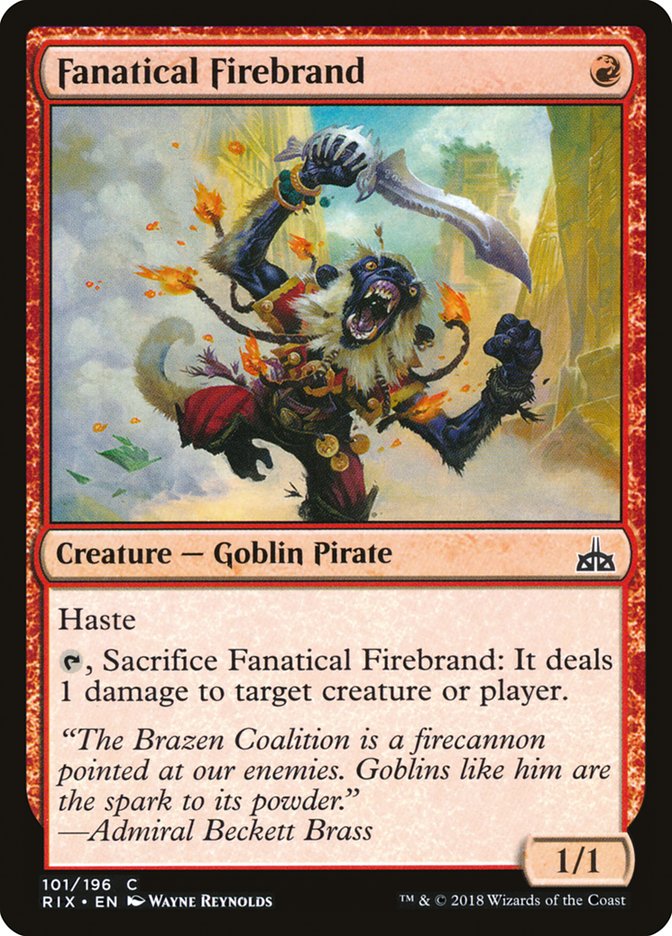 Fanatical Firebrand [Rivals of Ixalan] | Shuffle n Cut Hobbies & Games