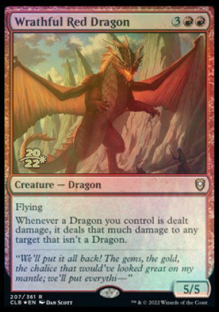 Wrathful Red Dragon [Commander Legends: Battle for Baldur's Gate Prerelease Promos] | Shuffle n Cut Hobbies & Games