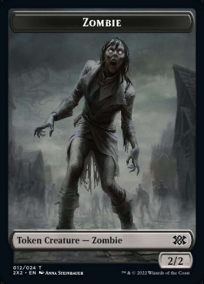 Zombie // Phyrexian Golem Double-Sided Token [Double Masters 2022 Tokens] | Shuffle n Cut Hobbies & Games