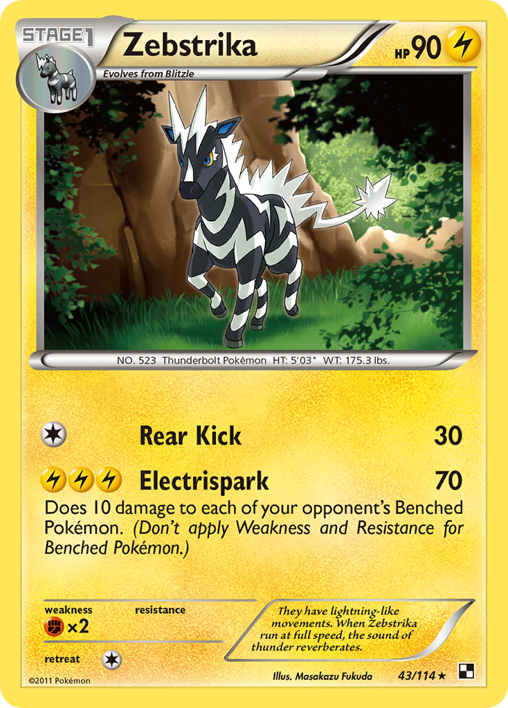 Zebstrika (43/114) [Black & White: Base Set] | Shuffle n Cut Hobbies & Games