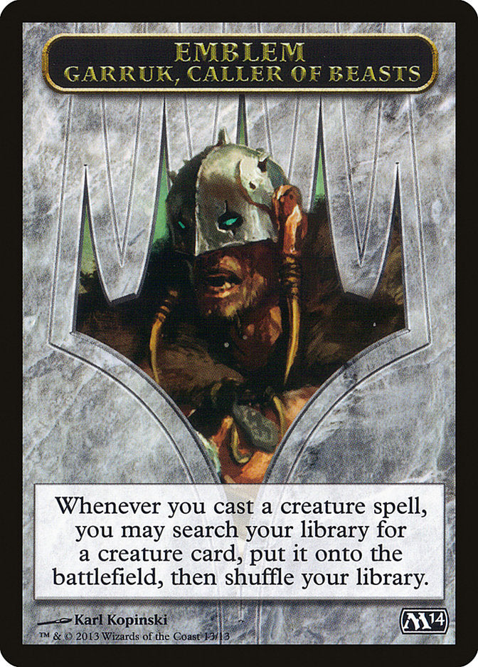 Garruk, Caller of Beasts Emblem [Magic 2014 Tokens] | Shuffle n Cut Hobbies & Games