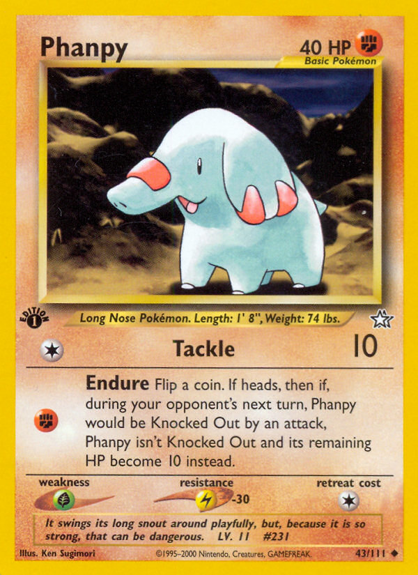 Phanpy (43/111) [Neo Genesis 1st Edition] | Shuffle n Cut Hobbies & Games
