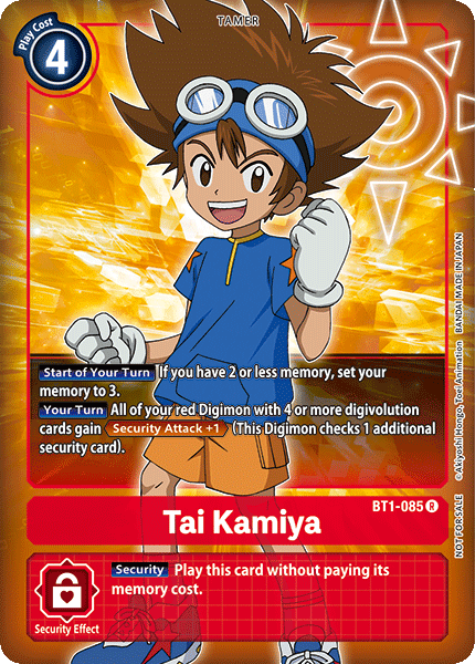 Tai Kamiya [BT1-085] (Buy-A-Box Promo) [Release Special Booster Ver.1.0 Promos] | Shuffle n Cut Hobbies & Games