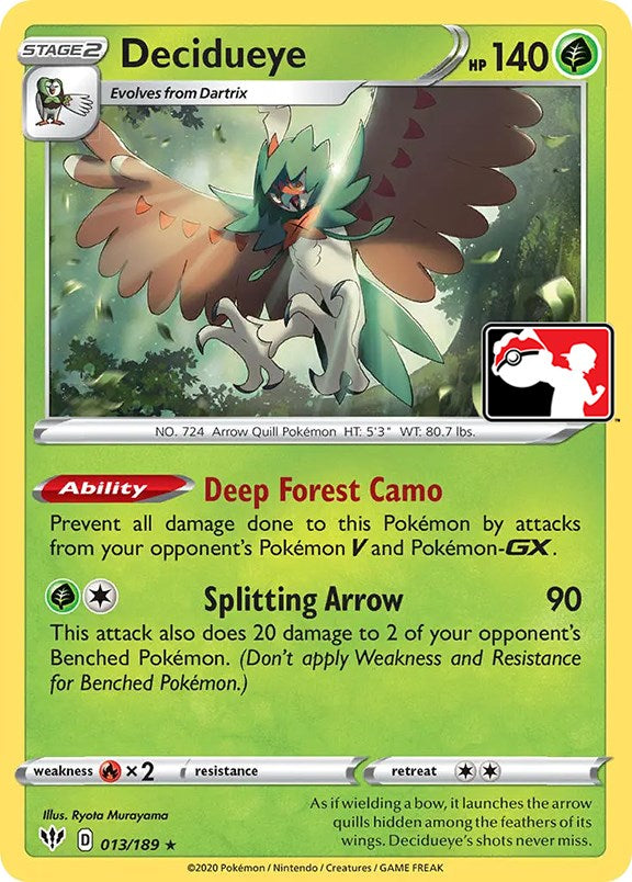 Decidueye (013/189) [Prize Pack Series One] | Shuffle n Cut Hobbies & Games