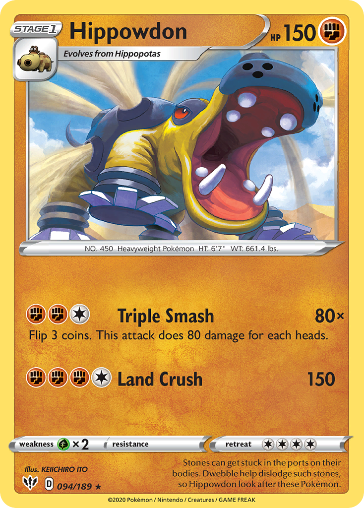 Hippowdon (094/189) [Sword & Shield: Darkness Ablaze] | Shuffle n Cut Hobbies & Games